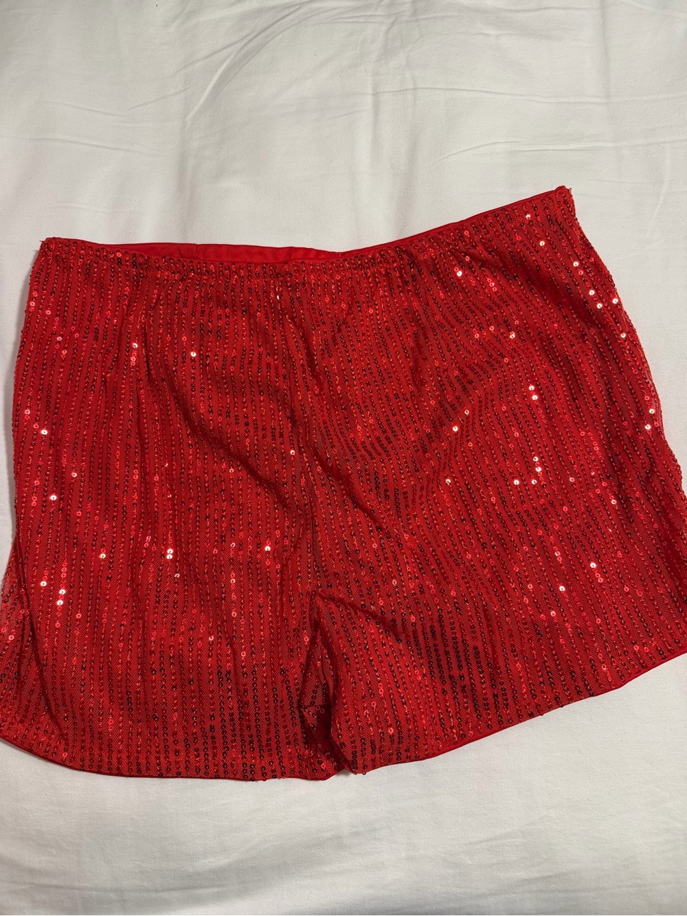 Red Sequin Party Shorts Women’s Large Fully Lined Holiday NWOT